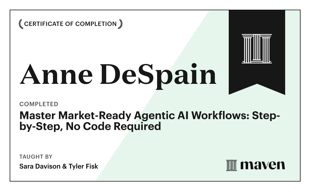Master Market-Ready Agentic AI Workflows Certificate